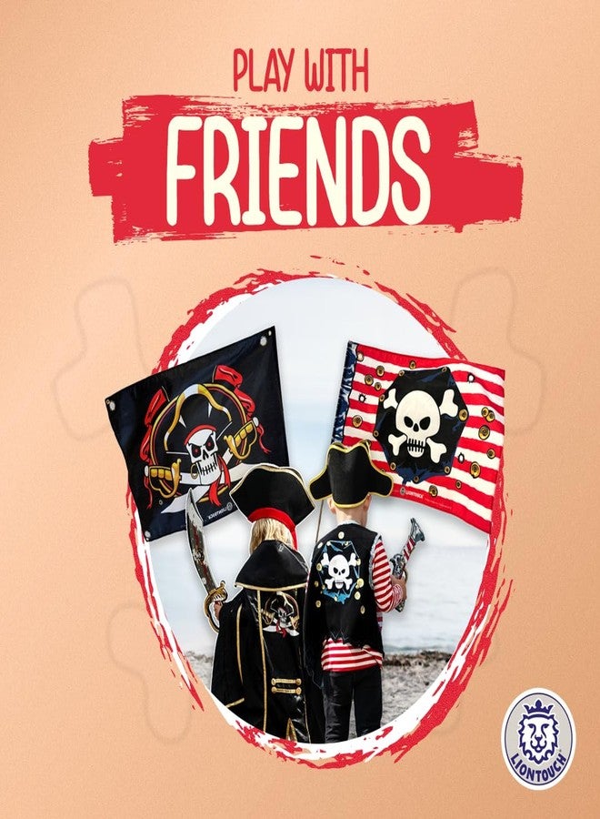 Liontouch - Pirate Vest - Captain Red Stripe | Age 3-8 Years - One Size Fits All | Pretend Play For Toddler Boys with Skull Motive | Dress Up, Fancy Dresses & Costumes For Kids Sailing the Caribbeans - Image 5